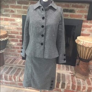 BODY Victoria Secret Grey Wool Suit Black Velvet